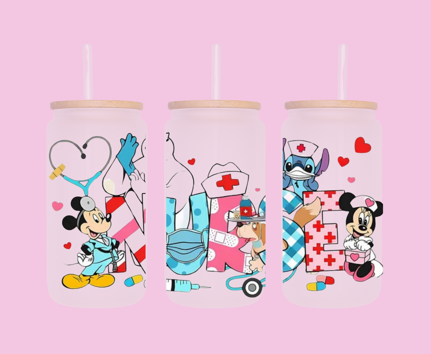 Frosted Bamboo Glass Cup